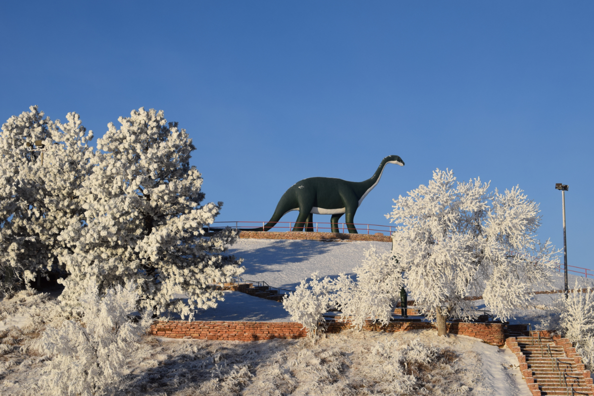 dinosaur with frost
